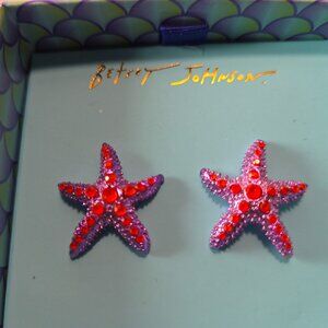 NIB Betsey Johnson Starfish Earrings